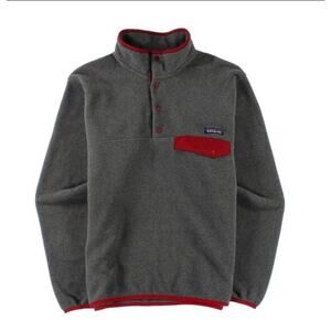 Men’s gray/red/green synchilla T snap size XL